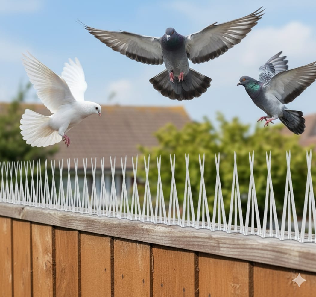 Bird Spikes - 20 Transparent Plastic Bird Control Spikes